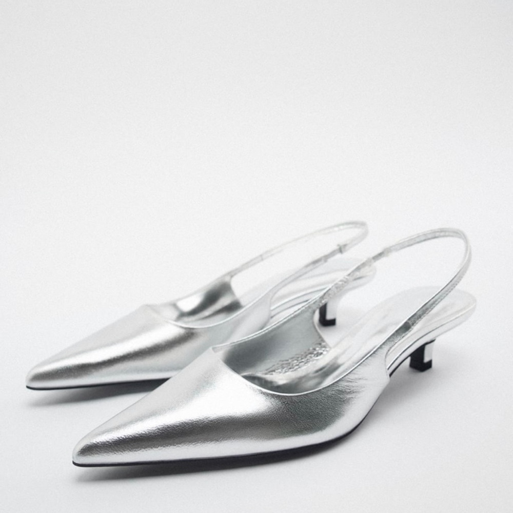 ❌SOLD❌NWT Zara Leather Slingback Shoes Size 7.5(38) - Picture 7 of 10